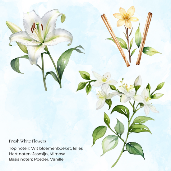 Fresh white flowers kaars
