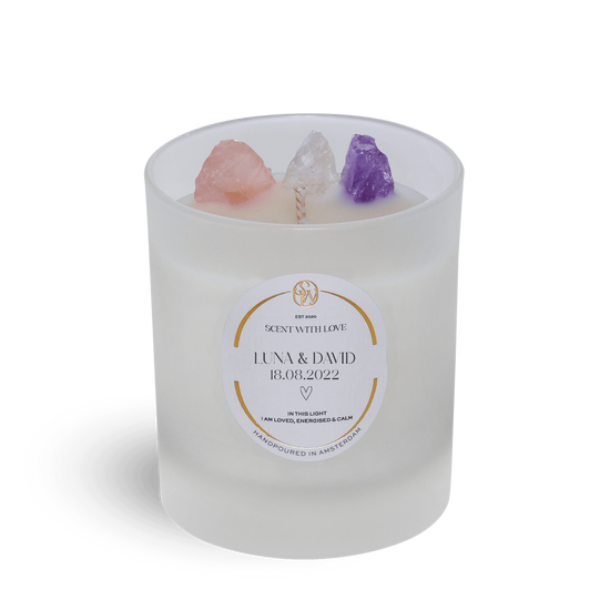 Personalize Golden Triangle Candle Frosted