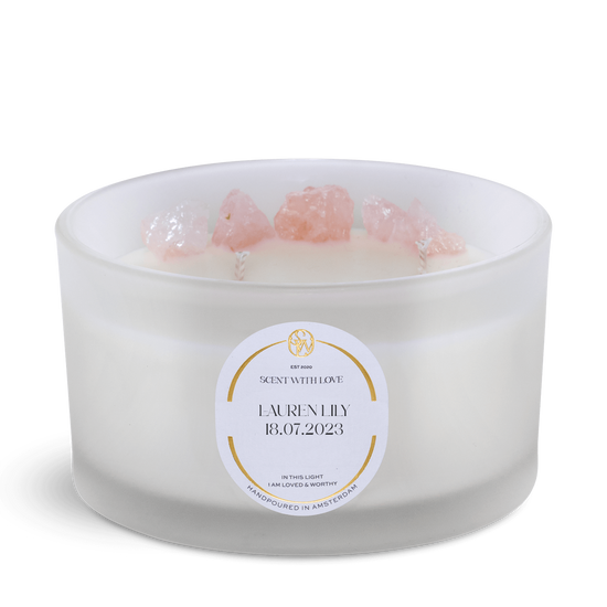 Personalize Rose Quartz Candle Large