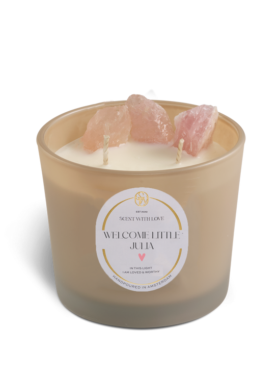 Personalize Rose Quartz Candle