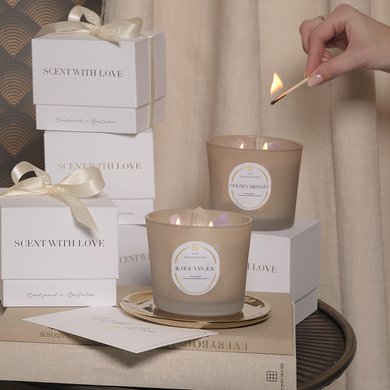 Personalize Golden Triangle Candle