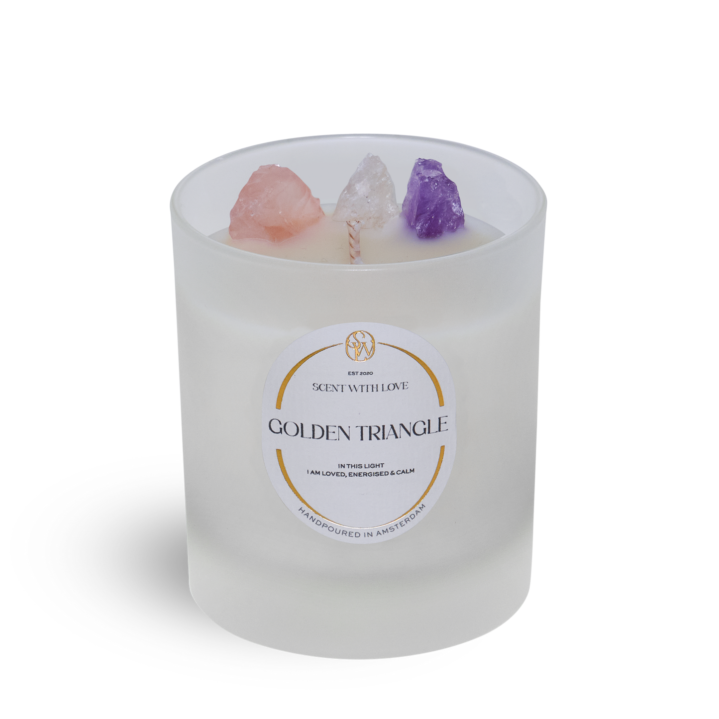 Golden Triangle Candle Frosted