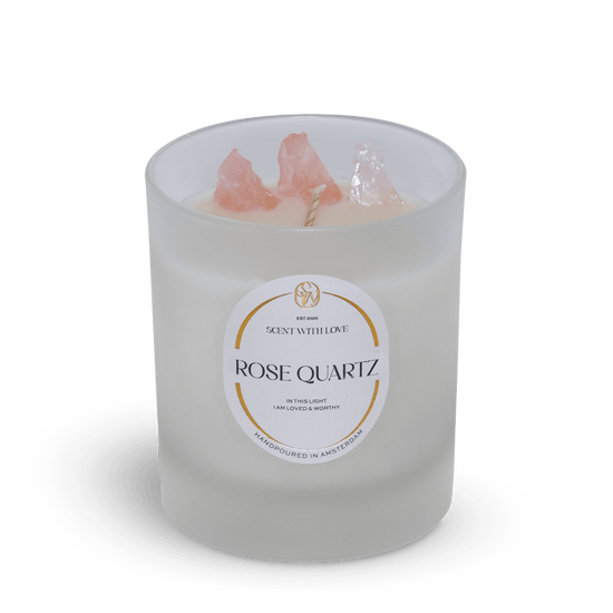 Rose Quartz Candle Frosted