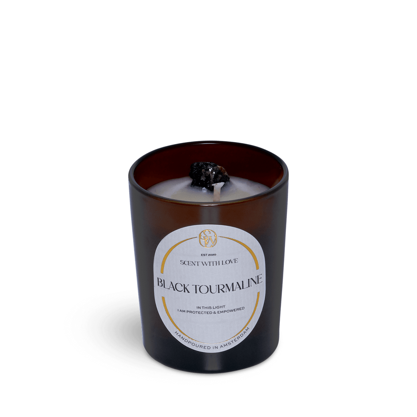 Small Black Tourmaline Candle